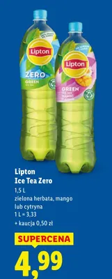 Herbata Ice Tea Zero zielona herbata, mango lub cytryna promocja w Lidl