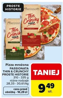 Pizza mrożona Thin & Crunchy różne rodzaje promocja w Carrefour