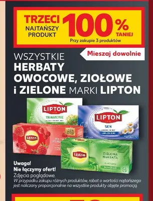Herbaty owocowe, ziołowe i zielone marki Lipton promocja w Kaufland