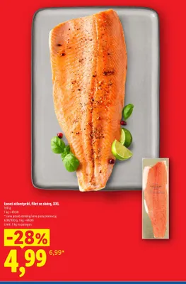 Łosoś atlantycki filet ze skórą XXL promocja w Lidl
