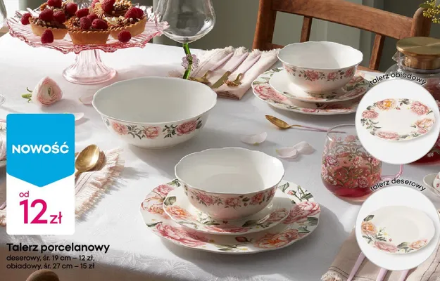 Talerz porcelanowy deserowy śr. 19 cm promocja w Pepco