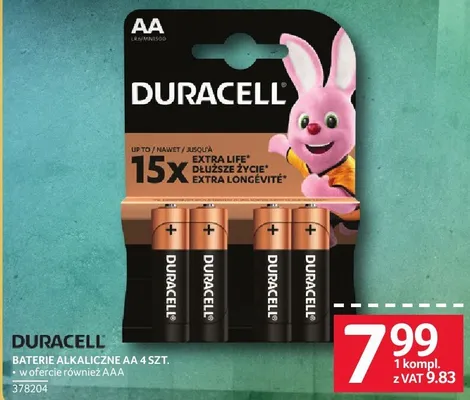 Baterie alkaliczne DURACELL AA 4 szt. promocja w Selgros