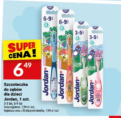 Szczoteczka do zębów dla dzieci 6-9 lat Jordan promocja w Twój Market