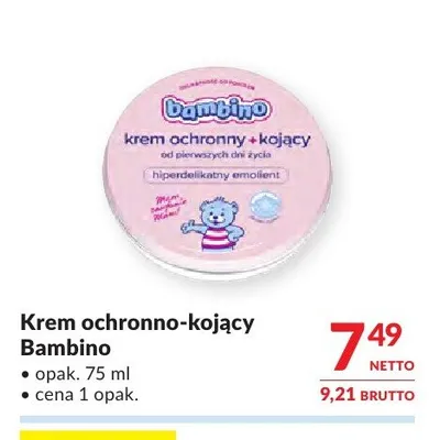 Krem ochronno-kojący Bambino promocja w Makro