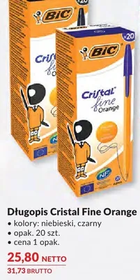 Długopis BIC Cristal Fine Orange niebieski promocja w Makro