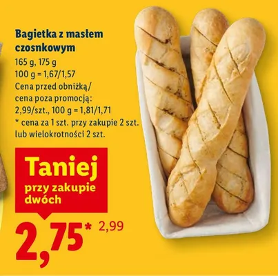 Bagietka z masłem czosnkowym promocja w Lidl