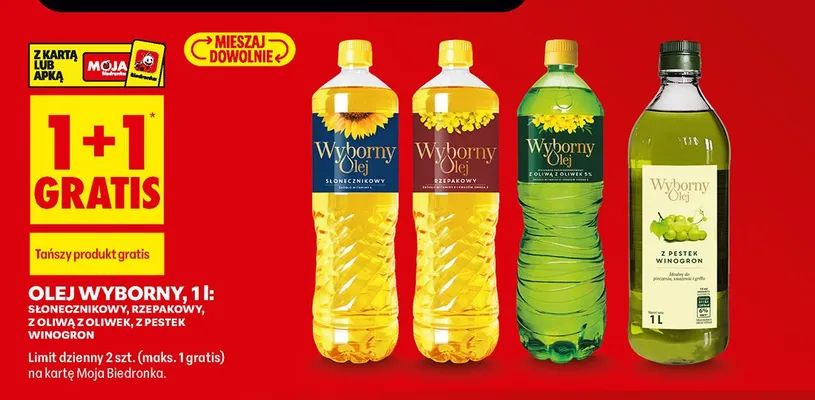 Olej słonecznikowy Wyborny promocja w Biedronka