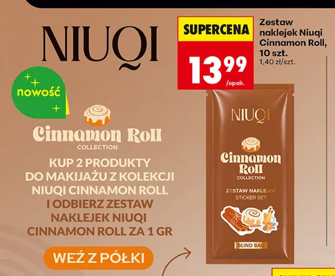 Zestaw naklejek Niuqi Cinnamon Roll promocja w Biedronka