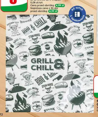 Serwetki papierowe Grill & Chill 33x33cm promocja w Dino