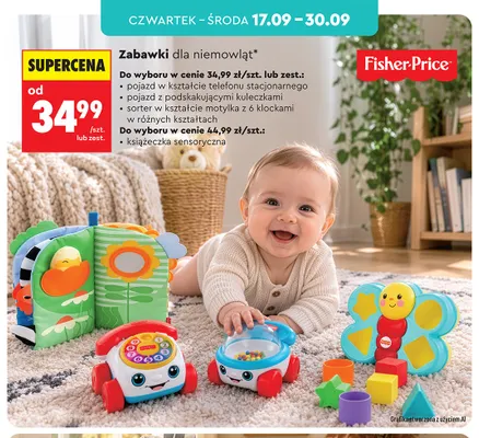 Książeczka sensoryczna Fisher-Price promocja w Biedronka