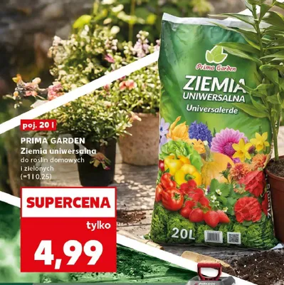 Ziemia uniwersalna do roślin domowych i zielonych Prima Garden promocja w Kaufland