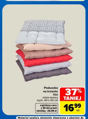 Poduszka na krzesło Tex promocja w Carrefour