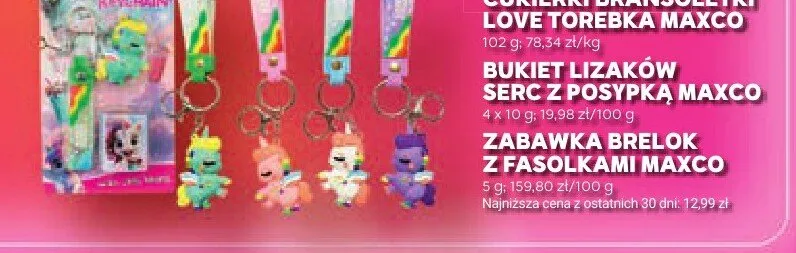 Zabawka brelok z fasolkami Maxco promocja w Stokrotka