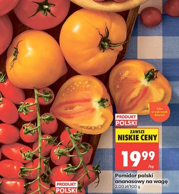 Pomidor polski ananasowy na wagę promocja w Biedronka