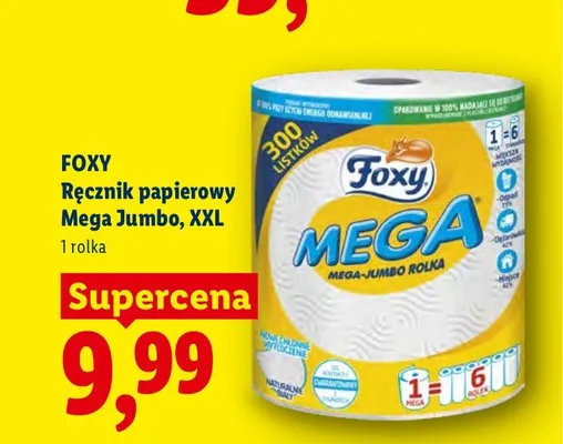 Ręcznik papierowy Foxy Mega Jumbo XXL promocja w Lidl