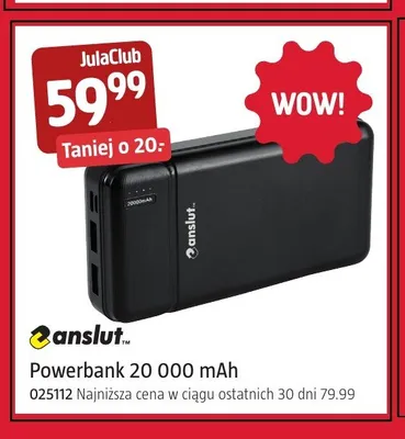 Powerbank Anslut 20000mAh promocja w Jula