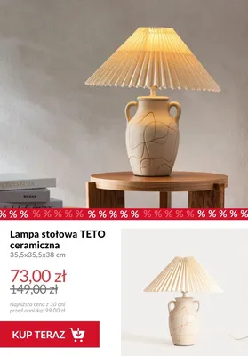 Lampa stołowa Teto ceramiczna 35,5x35,5x38 cm promocja w Homla
