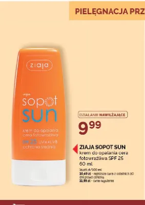 Krem do opalania Ziaja Sopot Sun cera fotowrażliwa SPF 25 promocja w Ziko Dermo