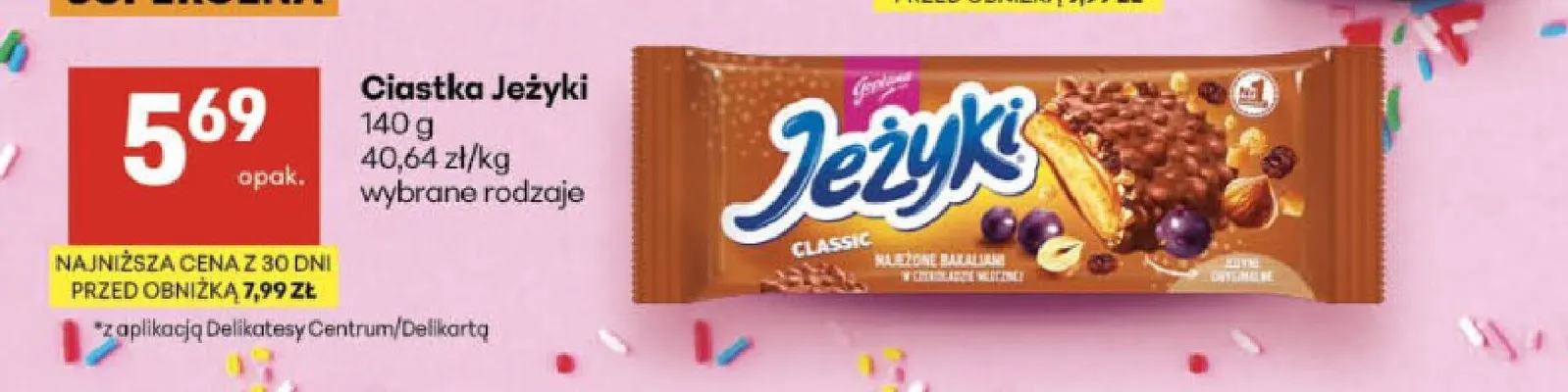 Ciastka Jeżyki Goplana promocja w Delikatesy Centrum