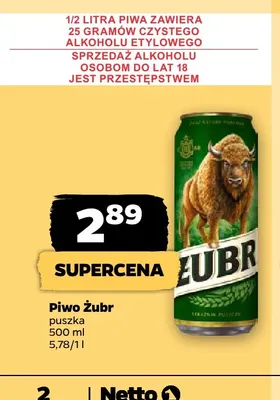 Piwo Żubr promocja w Netto