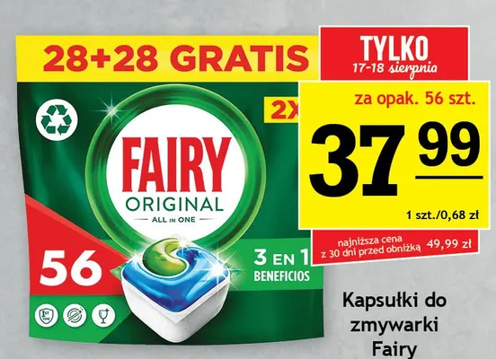 Kapsułki do zmywarki Fairy Original promocja w Gram Market