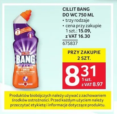 Płyn do WC Cillit Bang promocja w Selgros