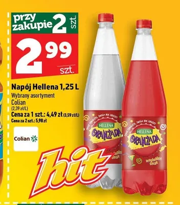 Napój Oranżada Hellena czerwona promocja w TOPAZ