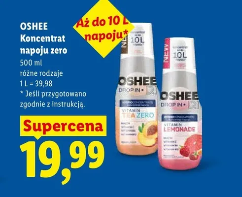 Koncentrat napoju zero Oshee Drop In Vitamin Lemonade promocja w Lidl