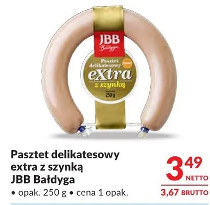 Pasztet delikatesowy extra z szynką JBB Bałdyga promocja w Makro