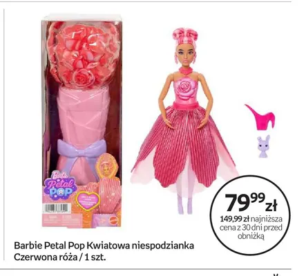 Lalka Barbie Petal Pop Kwiatowa niespodzianka Czerwona róża promocja w Empik