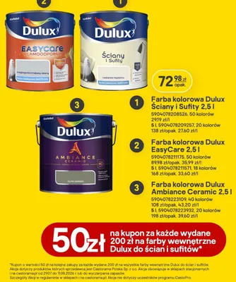 Farba kolorowa Dulux Ściany i Sufity 2,5 l promocja w Castorama
