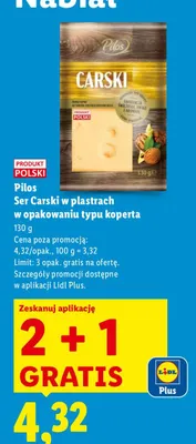 Ser carski w plastrach w opakowaniu typu koperta promocja w Lidl