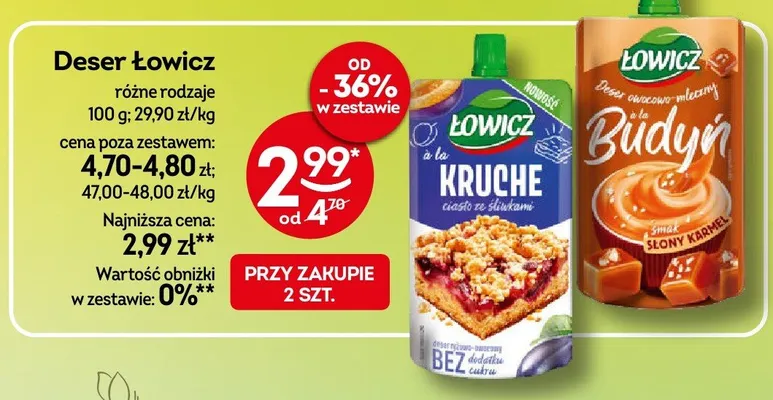 Deser Łowicz à la Kruche ciasto ze śliwkami promocja w Żabka