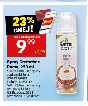 Spray Cremefine Rama Professional promocja w Twój Market