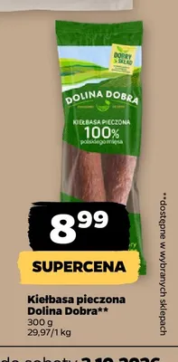Kiełbasa pieczona Dolina Dobra promocja w Netto