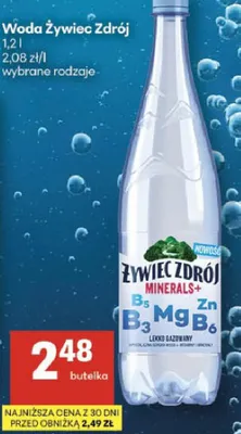 Woda Żywiec Zdrój wybrane rodzaje promocja w Delikatesy Centrum