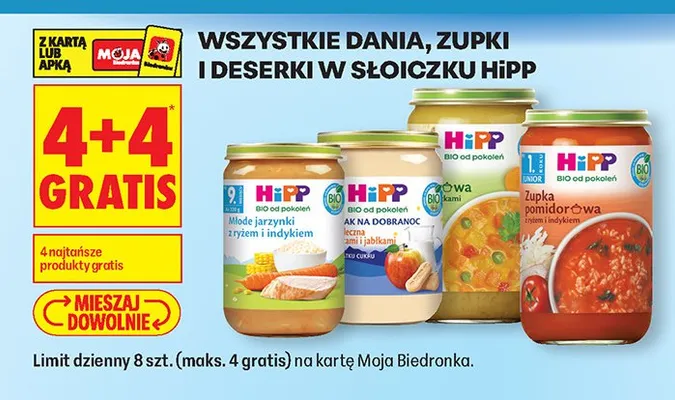 Dania, zupki i deserki w słoiczku HiPP promocja w Biedronka