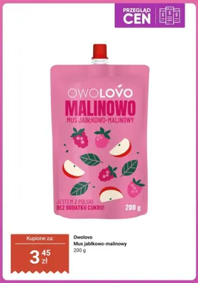 Mus jabłkowo-malinowy Owolovo promocja w Dino