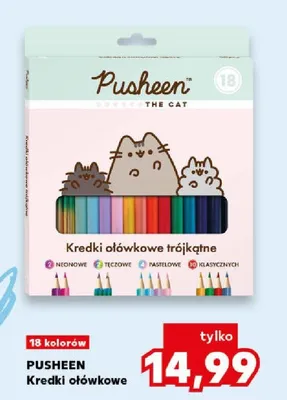 Kredki ołówkowe trójkątne Pusheen 18 kolorów promocja w Kaufland