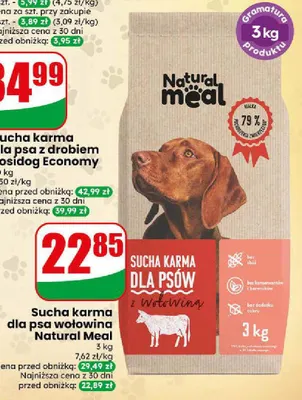 Sucha karma dla psa wołowina Natural Meal promocja w Dino