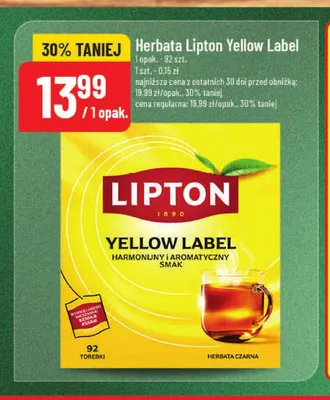 Herbata Lipton Yellow Label promocja w POLOmarket