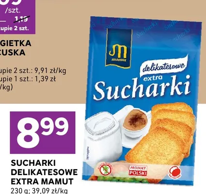 Sucharki delikatesowe extra Mamut promocja w Stokrotka