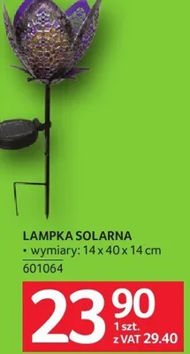 Lampka solarna wymiary 14x40x14 cm promocja w Selgros