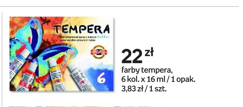 Farby tempera 6 kol. 16 ml promocja w Empik