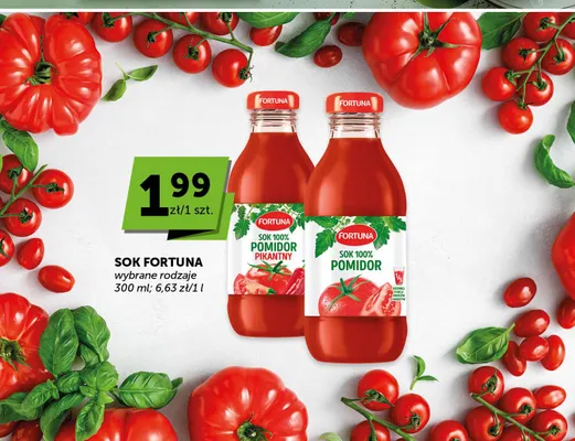 Sok pomidor Fortuna 100% promocja w Groszek