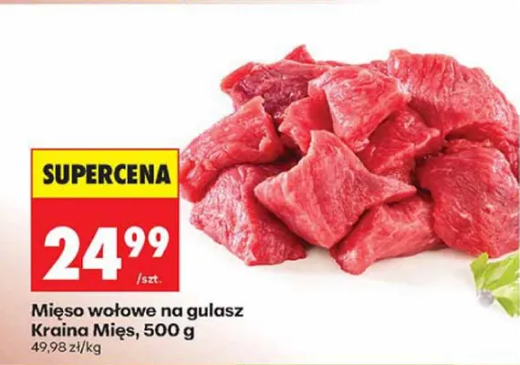 Mięso wołowe na gulasz Kraina Mięs promocja w Biedronka
