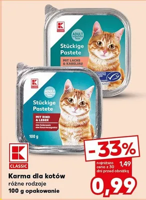 Karma dla kotów różne rodzaje 100g promocja w Kaufland