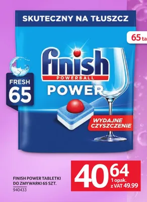 Tabletki do zmywarki Finish Power promocja w Selgros