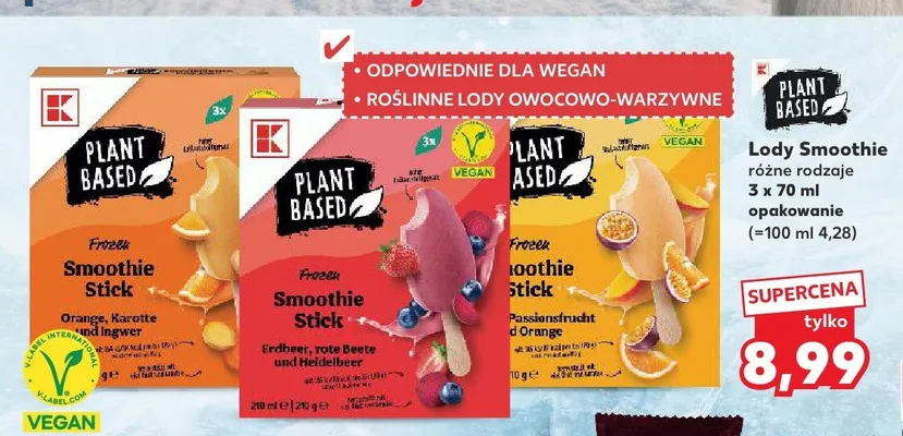 Lody Smoothie K-Classic truskawka burak jagoda promocja w Kaufland