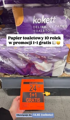 Papier toaletowy delikatny 10 rolek Kokett promocja w Aldi